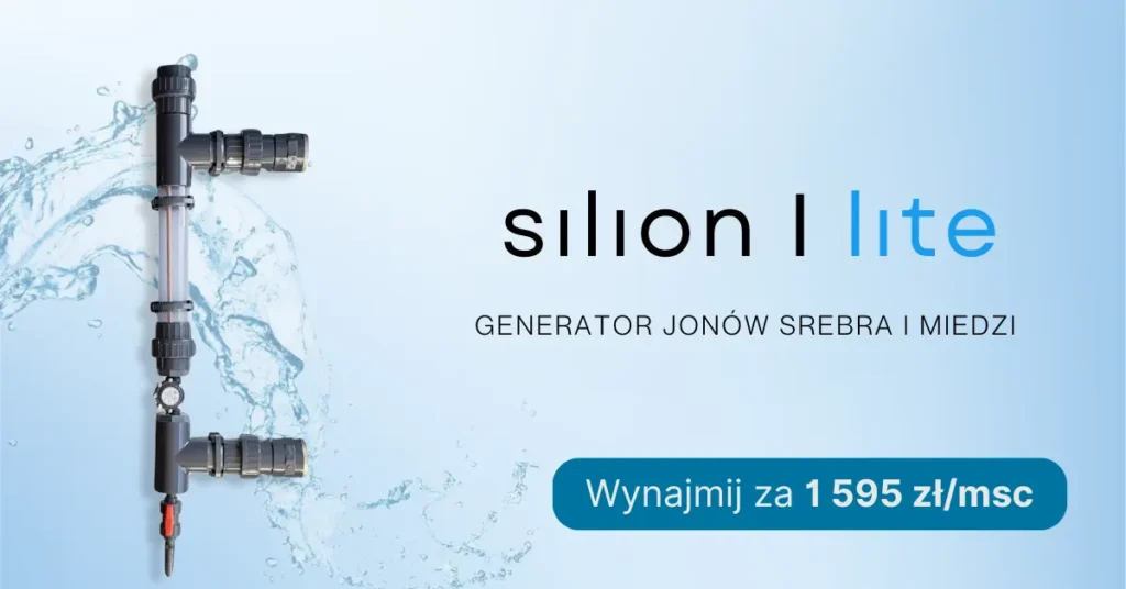 Oferta wynajmu generatora jonów srebra i miedzi Sillon I Lite do usuwania bakterii legionella w instalacji.