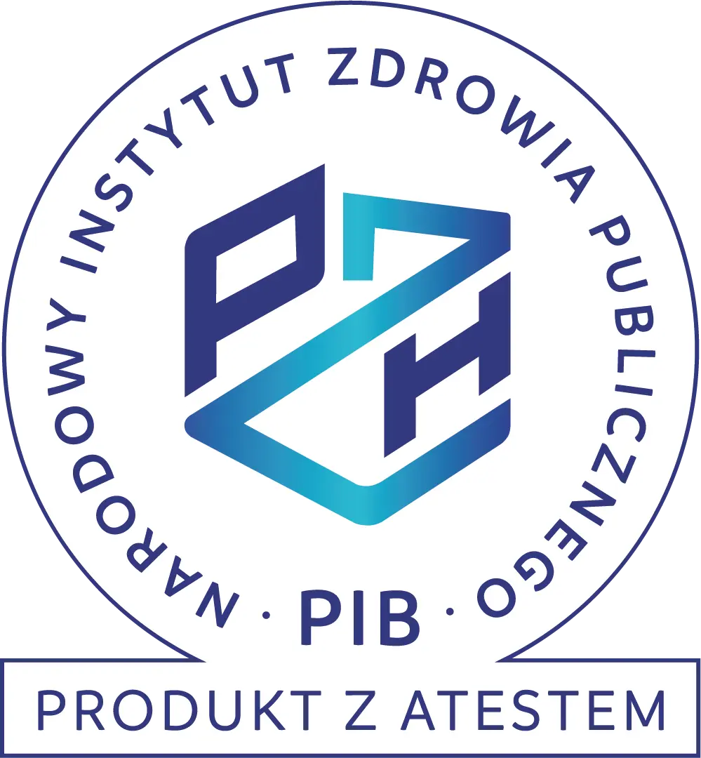 Atest PZH potwierdzający jakość produktów Bluecare.